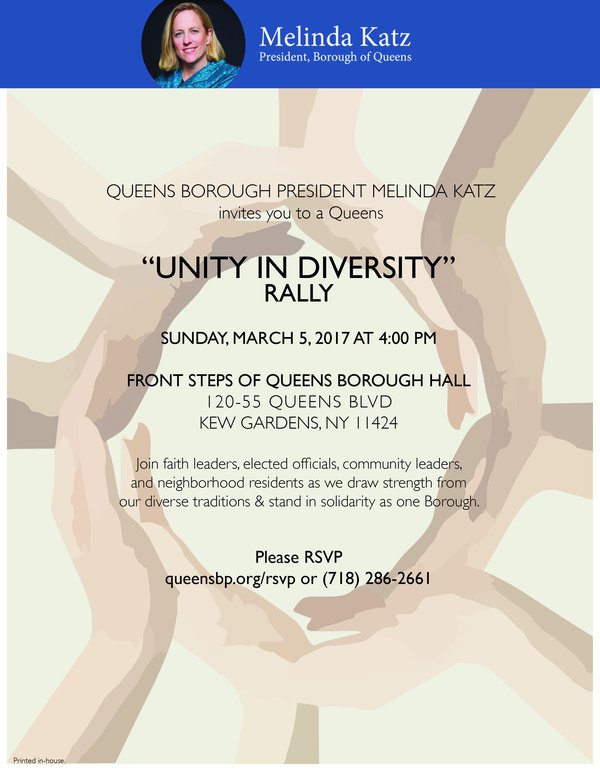 Queens Unity In Diversity Rally Events Long Island City